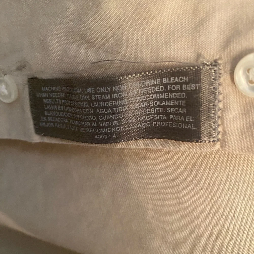 Stafford Men's Casual Button Down Tan Shirt - Picture 6 of 8